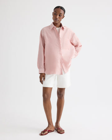 TWP White / red Something Borrowed Shirt in Cotton Stripes view 2