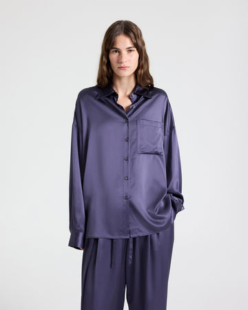 TWP Graystone Something Borrowed Shirt in Crepe Back Silk Satin view 5