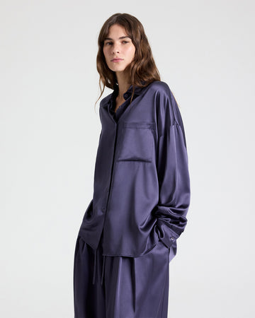 TWP Graystone Something Borrowed Shirt in Crepe Back Silk Satin view 1
