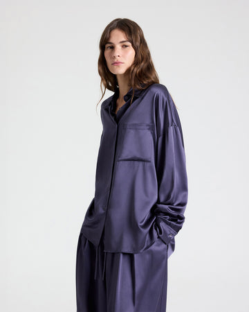 TWP Graystone Something Borrowed Shirt in Crepe Back Silk Satin view 1