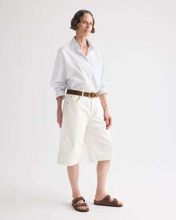 TWP White / blue Something Borrowed Shirt in Cotton Stripes view 3