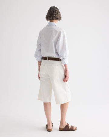 TWP White / blue Something Borrowed Shirt in Cotton Stripes view 5