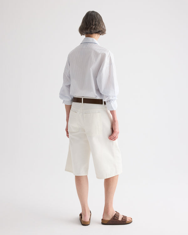 TWP White / blue Something Borrowed Shirt in Cotton Stripes view 5