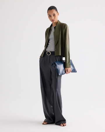 TWP Denim North Moore St Bag in Shiny Crinkle Leather view 2