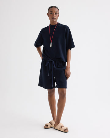 TWP Midnight Cropped Mock Neck Tee in Lightweight Sweatshirt view 2