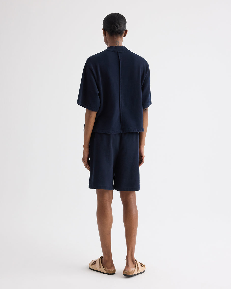 TWP Midnight Cropped Mock Neck Tee in Lightweight Sweatshirt view 5