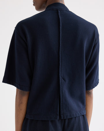 TWP Midnight Cropped Mock Neck Tee in Lightweight Sweatshirt view 6