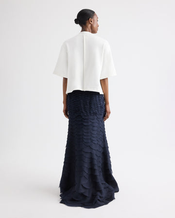 TWP White Cropped Mock Neck Tee in Lightweight Sweatshirt view 4