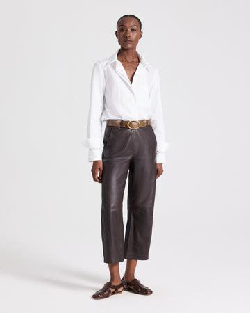 TWP White Double Layer Boyfriend Shirt in Superfine Cotton Shirting view 4