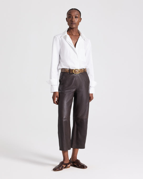 TWP White Double Layer Boyfriend Shirt in Superfine Cotton Shirting view 4