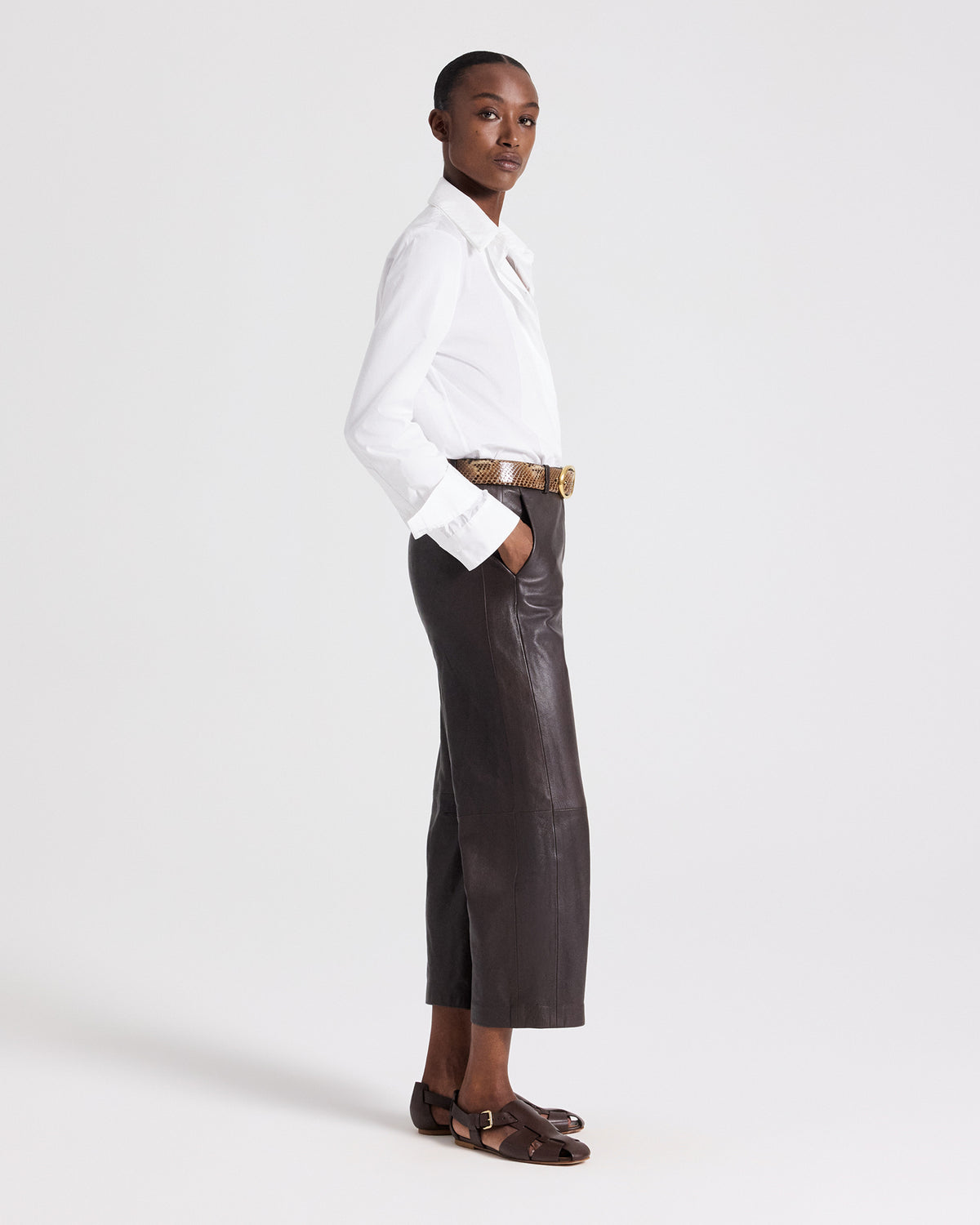 TWP White Double Layer Boyfriend Shirt in Superfine Cotton Shirting view 5