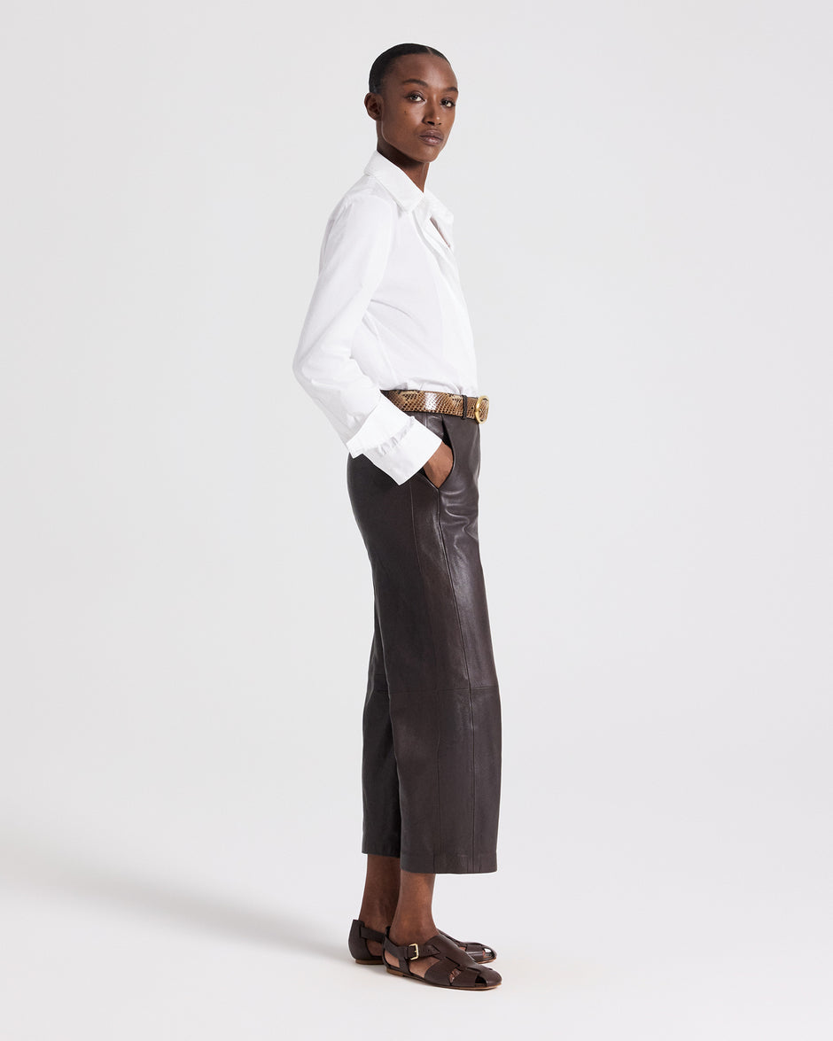 TWP White Double Layer Boyfriend Shirt in Superfine Cotton Shirting view 5