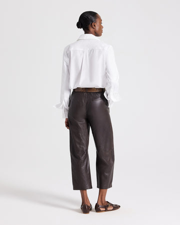 TWP White Double Layer Boyfriend Shirt in Superfine Cotton Shirting view 6