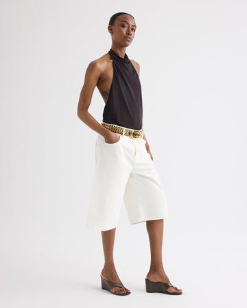 TWP Dark chocolate Flowy Halter Top in Sheer Viscose Crepe view 4