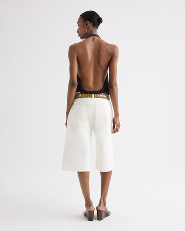 TWP Dark chocolate Flowy Halter Top in Sheer Viscose Crepe view 5