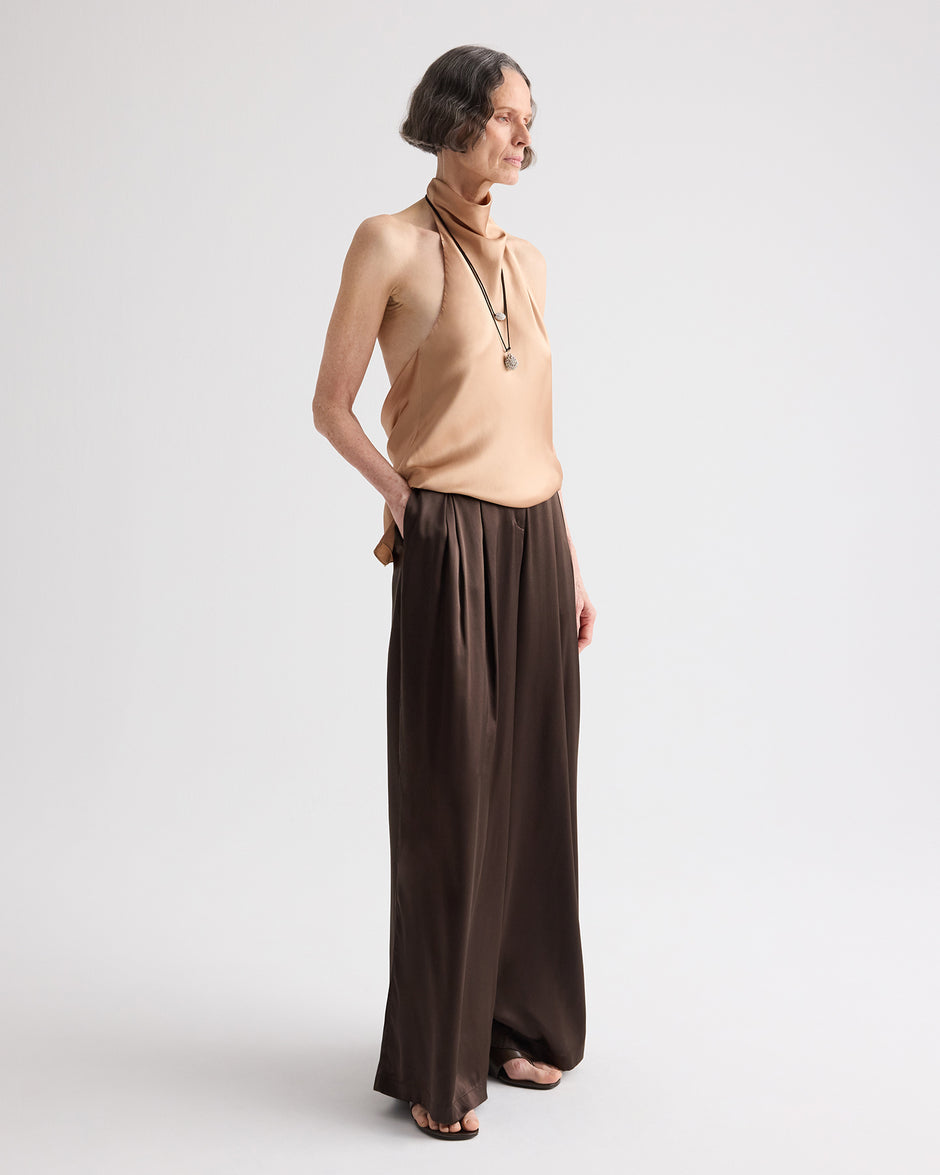 TWP Brush Flowy Halter Top in Silk Charmeuse view 4