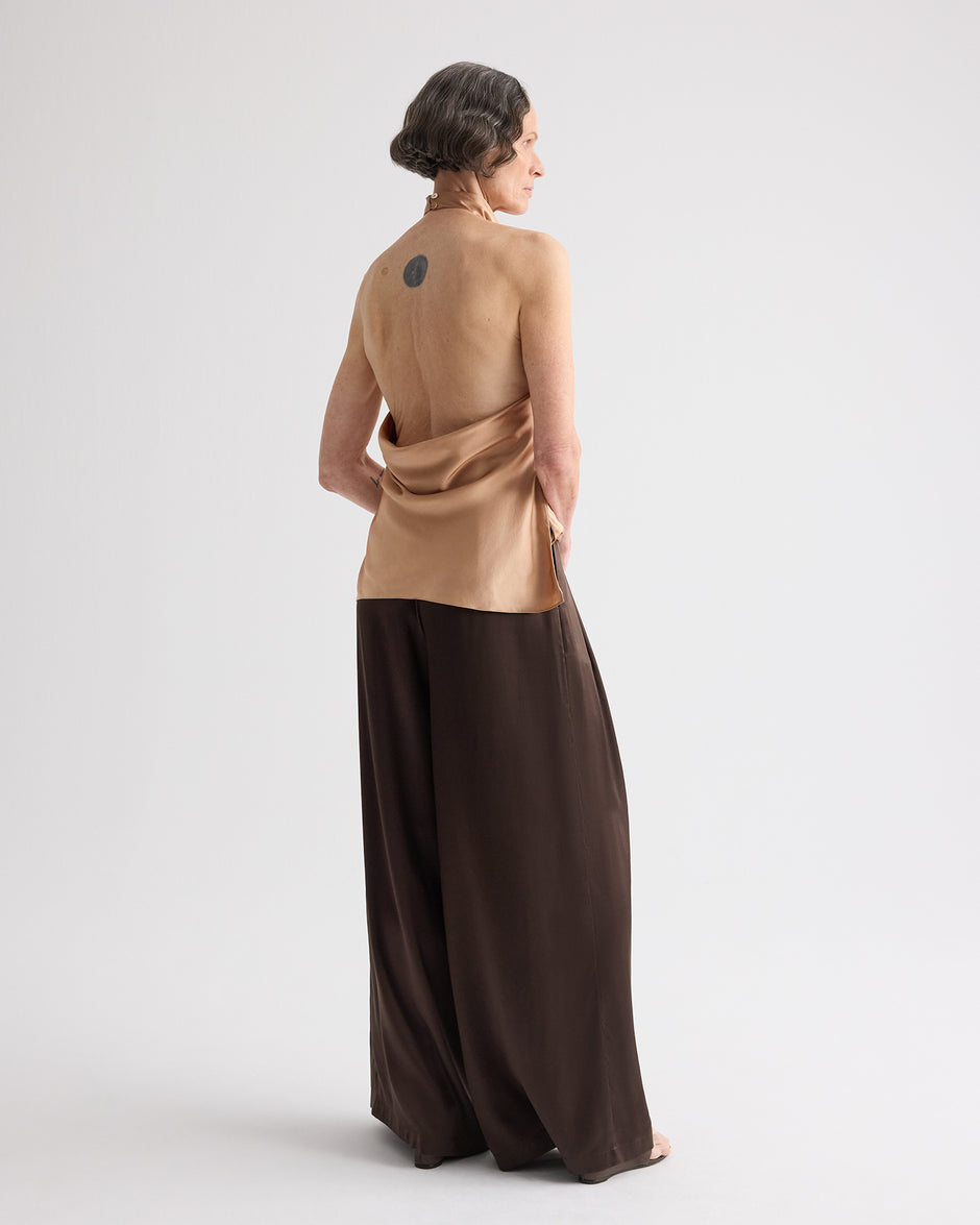 TWP Brush Flowy Halter Top in Silk Charmeuse view 5