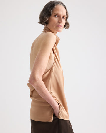 TWP Brush Flowy Halter Top in Silk Charmeuse view 2