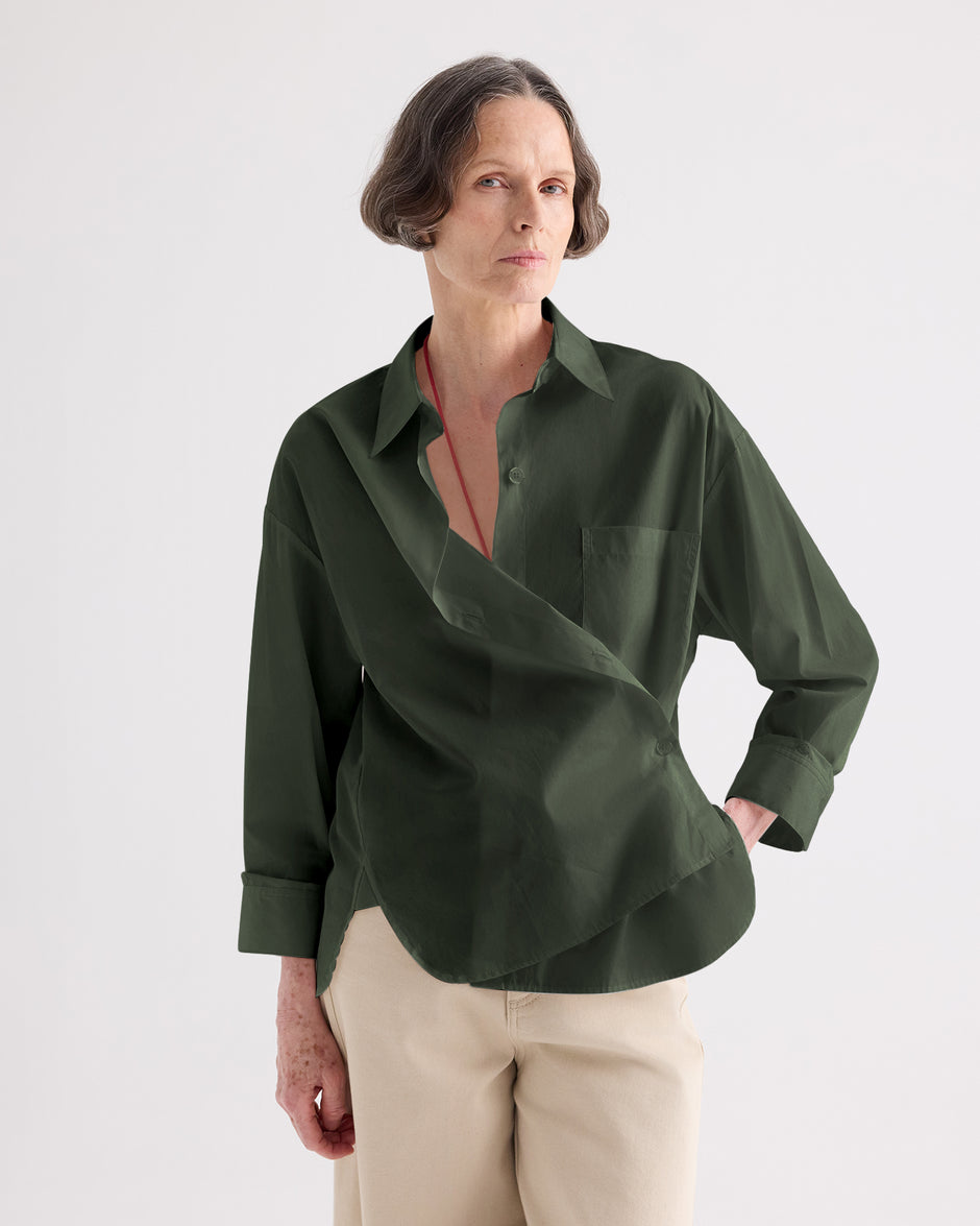 TWP Rosen Newest Earl Shirt in Superfine Cotton Shirting view 2