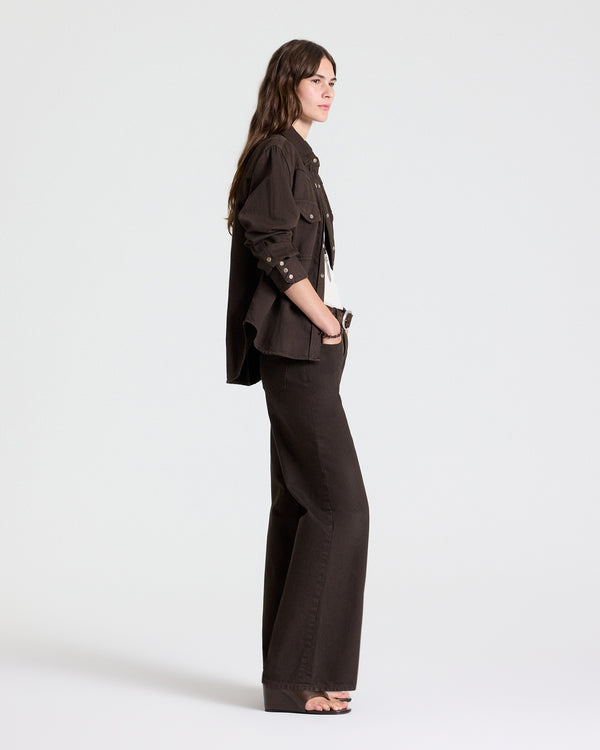 TWP Chocolate Yellowstone Shirt in Japanese Denim view 5