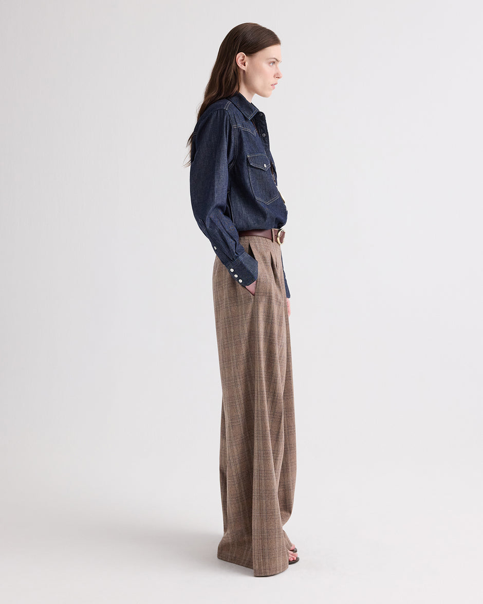 TWP Indigo resin Yellowstone in Denim Shirting view 4