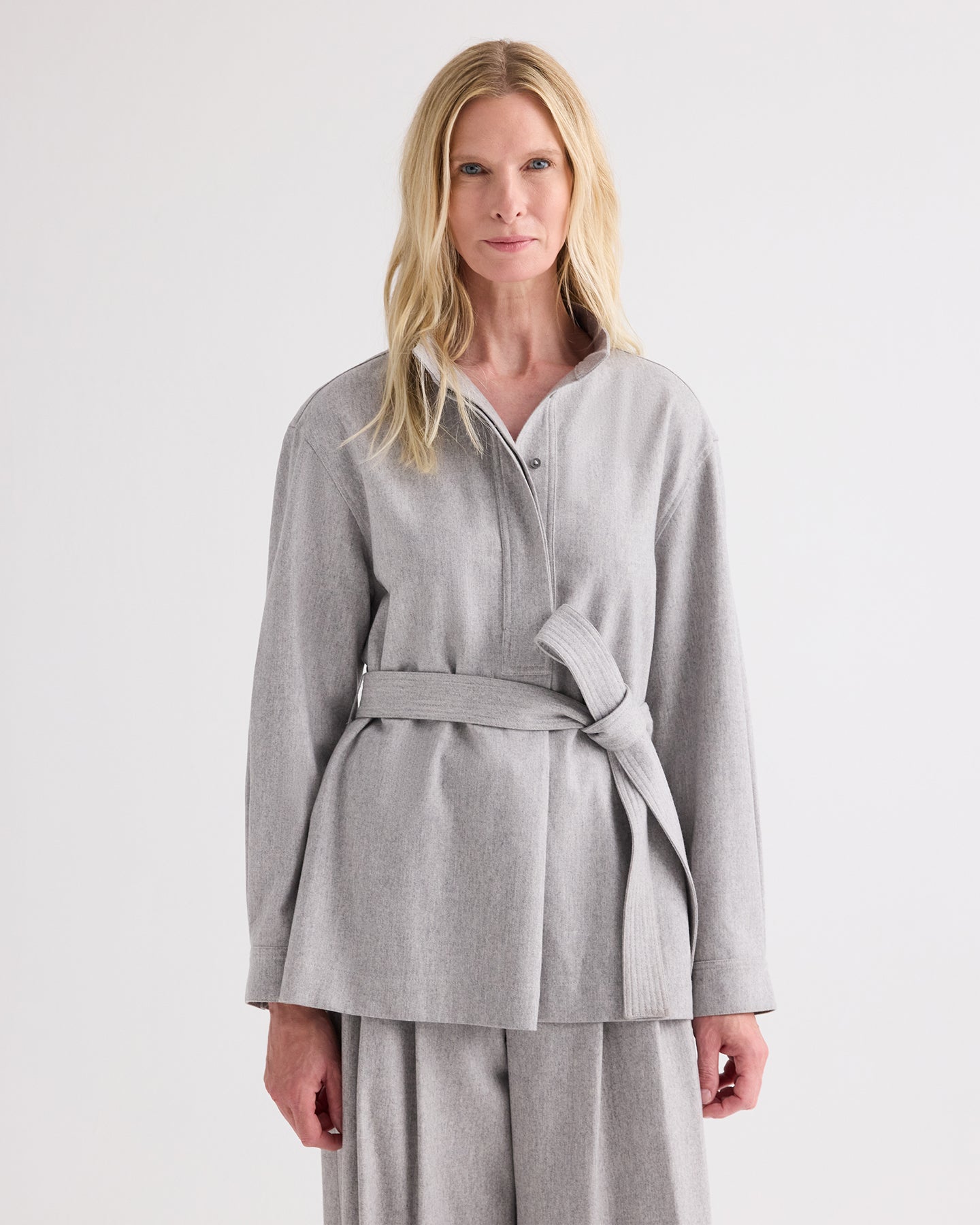 TWP Light heather grey Tamzin Jacket in Wool Flannel view 1
