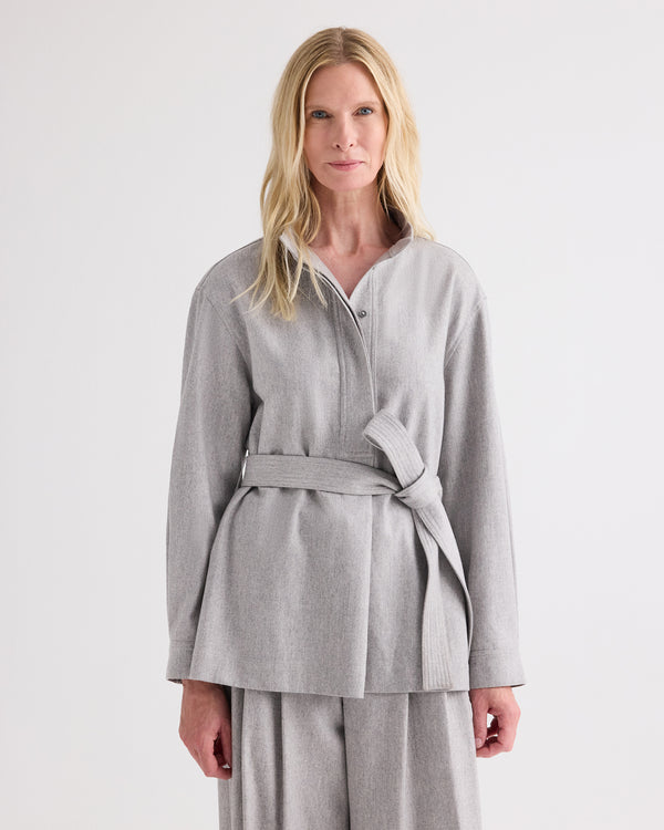 TWP Light heather grey Tamzin Jacket in Wool Flannel view 1