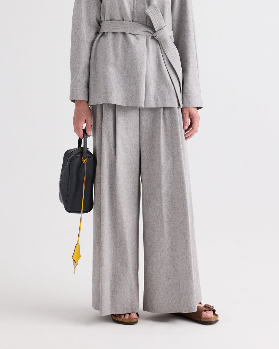 TWP Light heather grey Avery Pant in Wool Flannel view 1