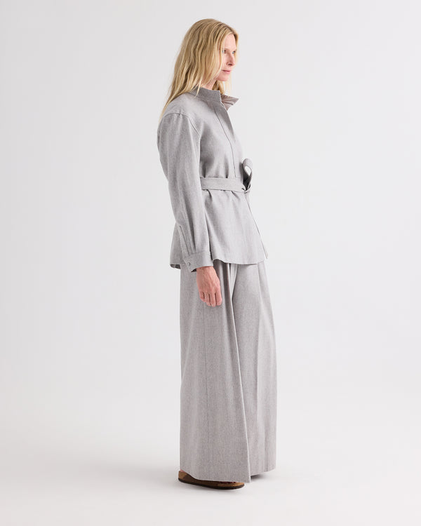 TWP Light heather grey Avery Pant in Wool Flannel view 2