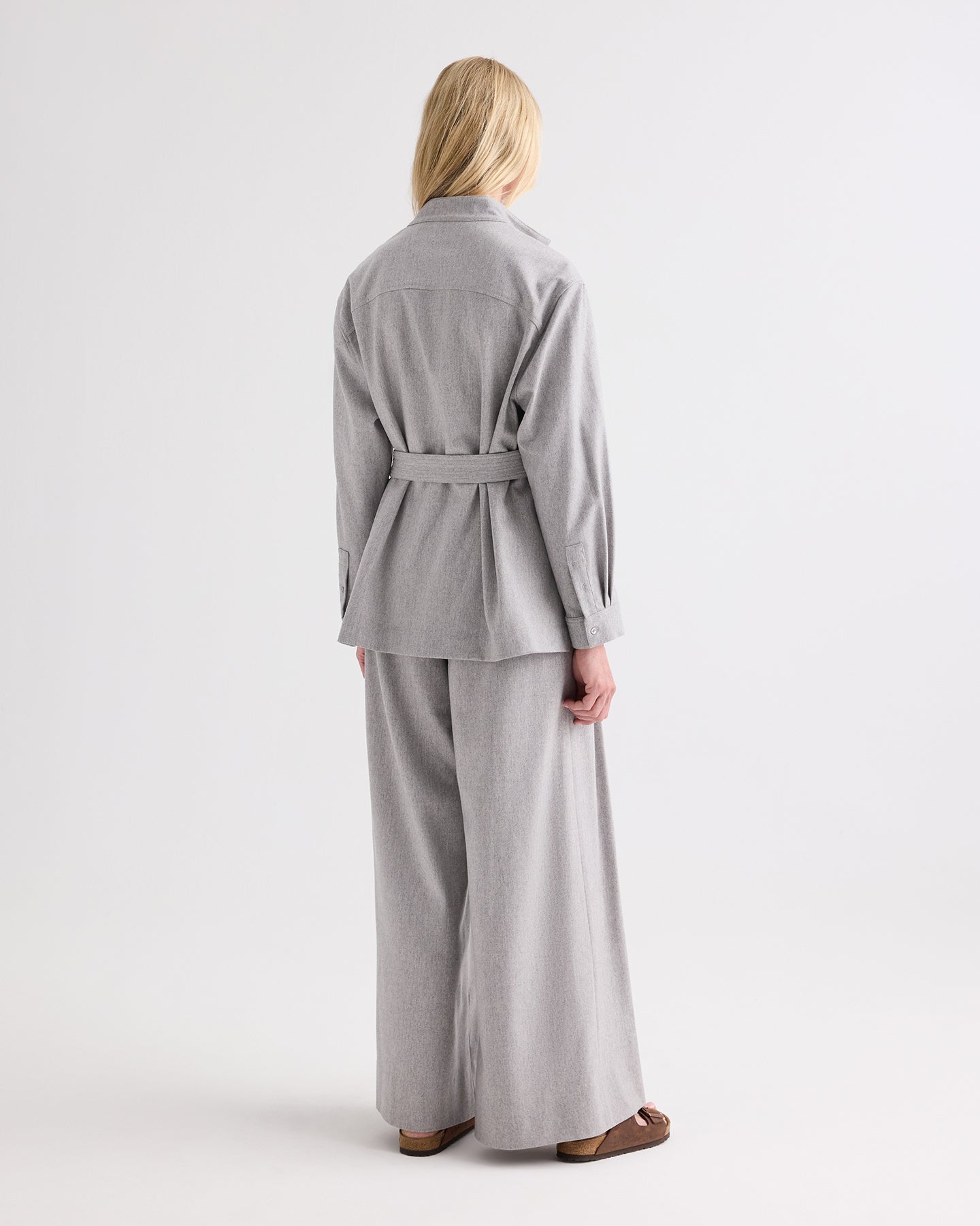 TWP Light heather grey Avery Pant in Wool Flannel view 3