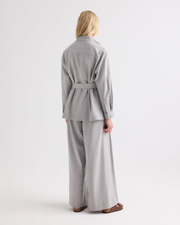 TWP Light heather grey Avery Pant in Wool Flannel view 3