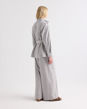 TWP Light heather grey Avery Pant in Wool Flannel view 4