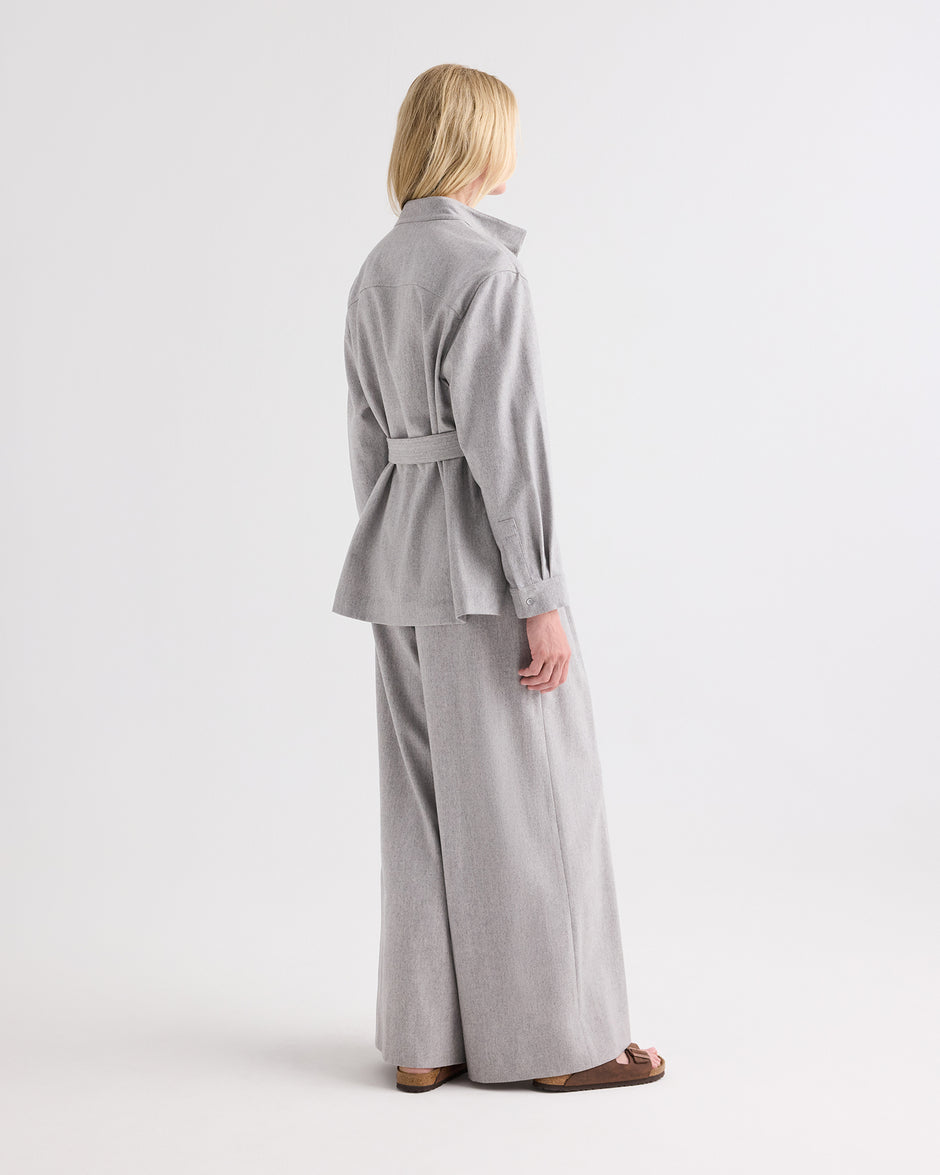 TWP Light heather grey Avery Pant in Wool Flannel view 4