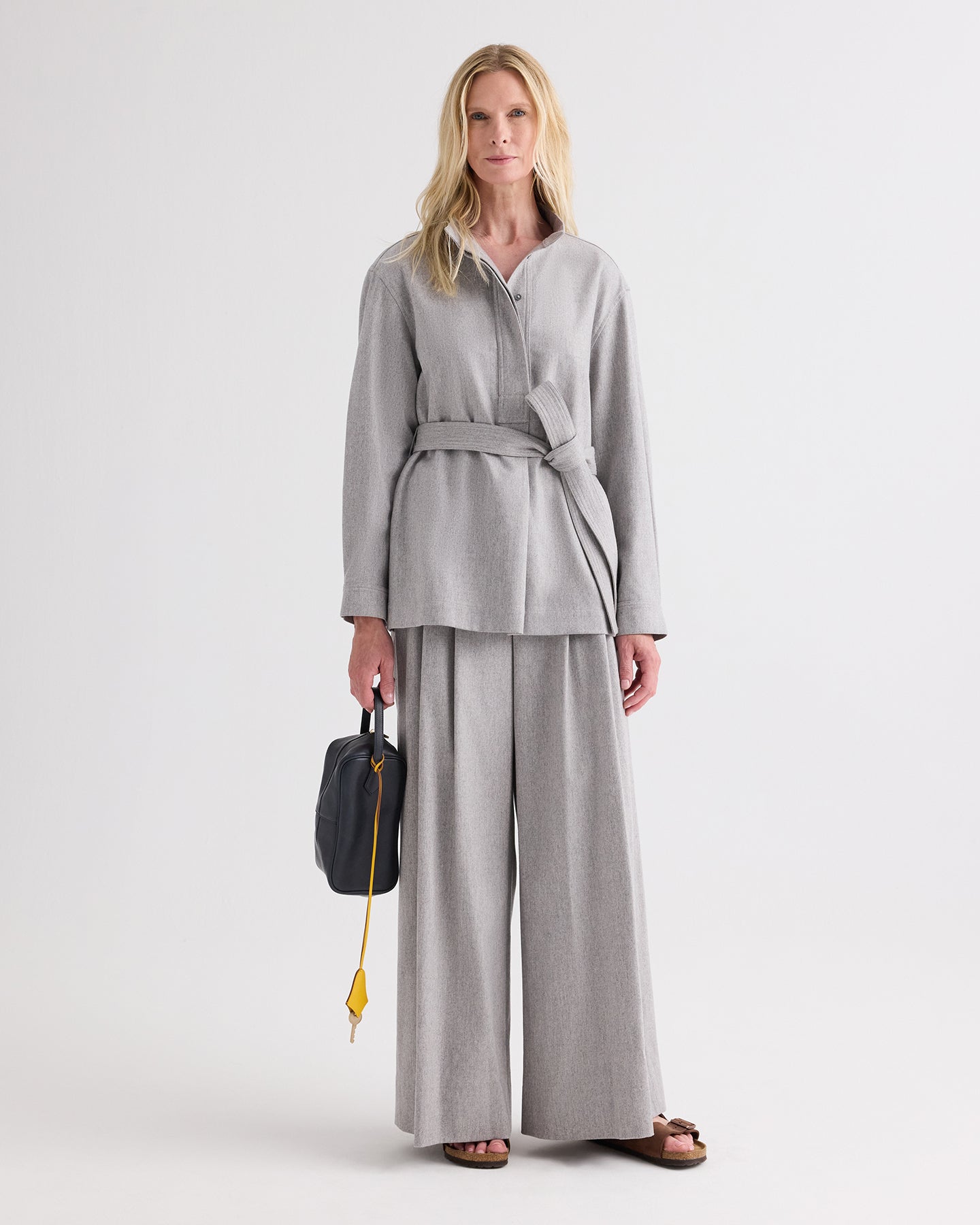 TWP Light heather grey Tamzin Jacket in Wool Flannel view 2