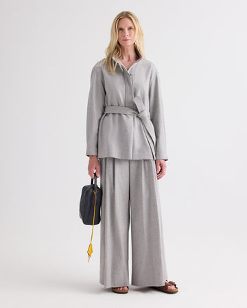 TWP Light heather grey Tamzin Jacket in Wool Flannel view 2