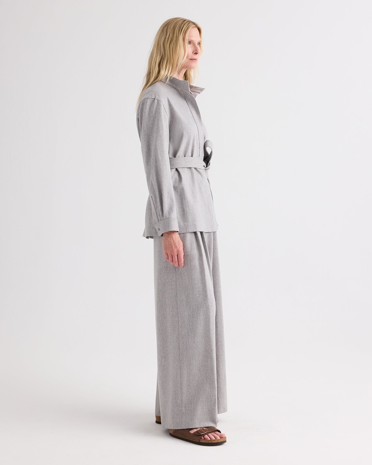 TWP Light heather grey Tamzin Jacket in Wool Flannel view 4