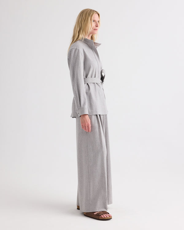 TWP Light heather grey Tamzin Jacket in Wool Flannel view 4