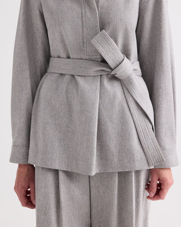 TWP Light heather grey Tamzin Jacket in Wool Flannel view 3
