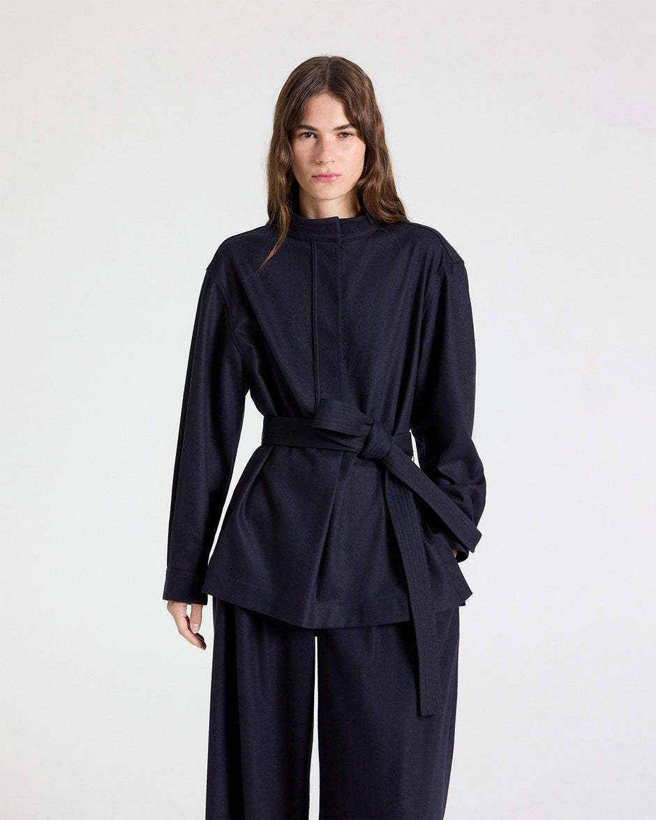TWP Midnight Tamzin Jacket in Wool Flannel view 2