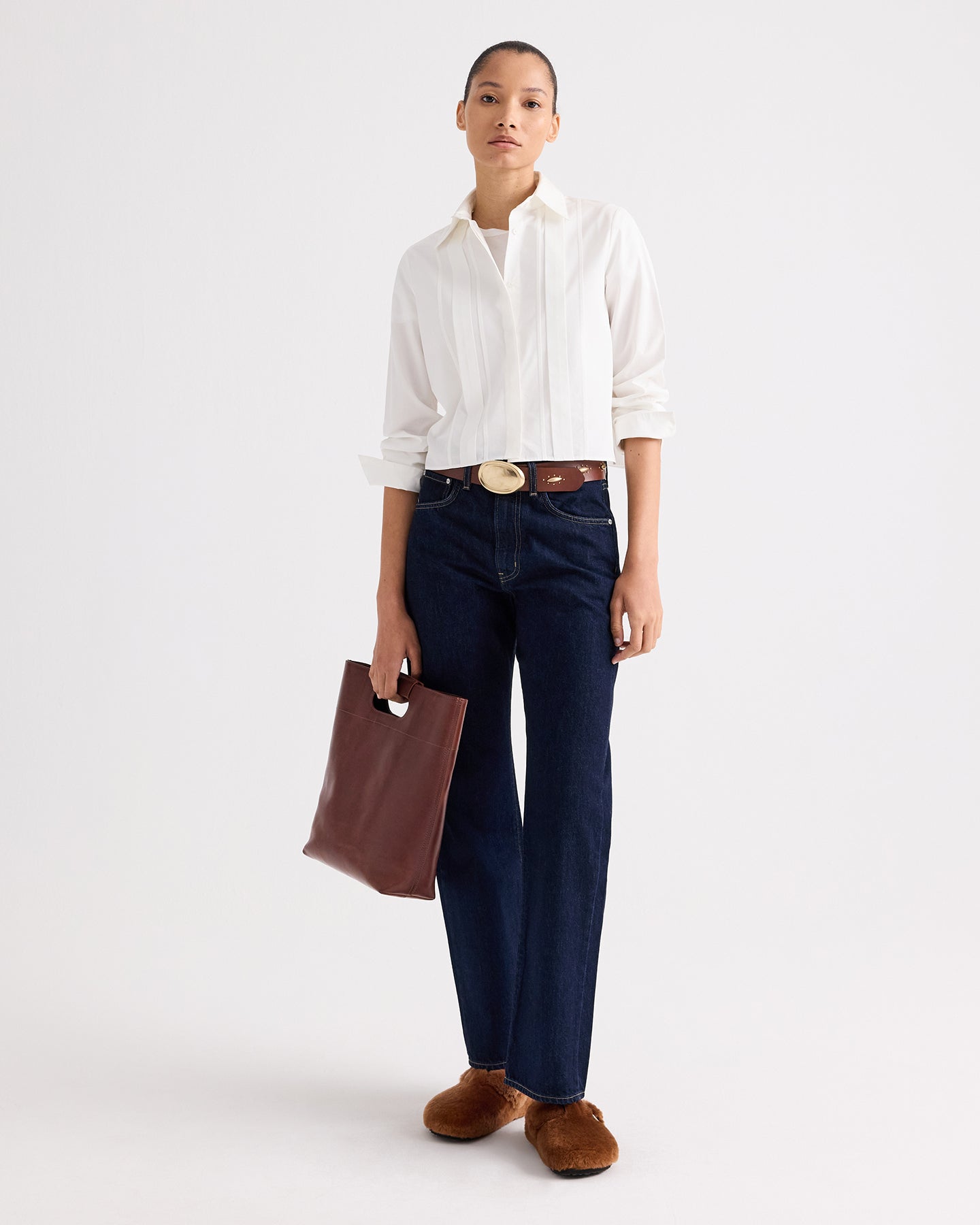 TWP White Mon Cherie Shirt in Cotton Shirting view 2