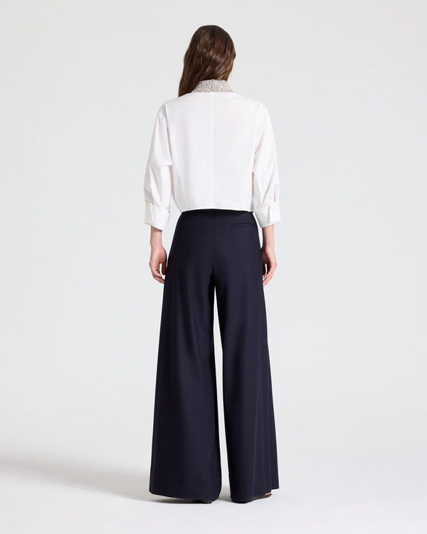 TWP White New Chapter Shirt with Crystal Collar in Cotton Poplin view 5