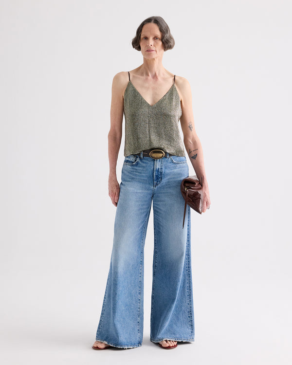 TWP Kelp / chocolate Simple Cami Top in Bugles and Seedbeads view 2