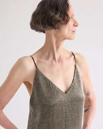 TWP Kelp / chocolate Simple Cami Top in Bugles and Seedbeads view 4