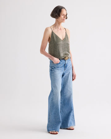 TWP Kelp / chocolate Simple Cami Top in Bugles and Seedbeads view 3