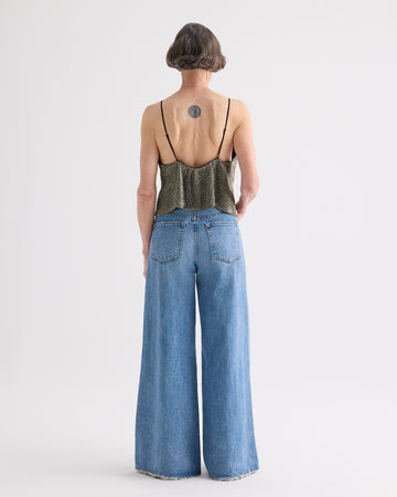 TWP Kelp / chocolate Simple Cami Top in Bugles and Seedbeads view 5