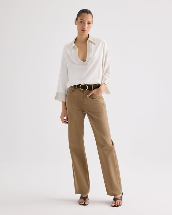 TWP Ivory C Top in Crepe Back Satin view 3