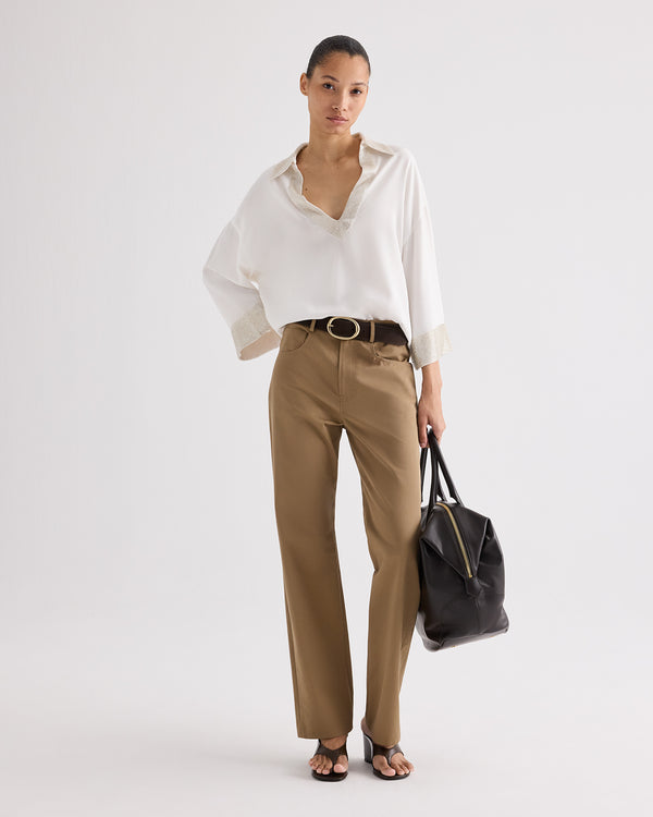TWP Ivory C Top in Crepe Back Satin view 4