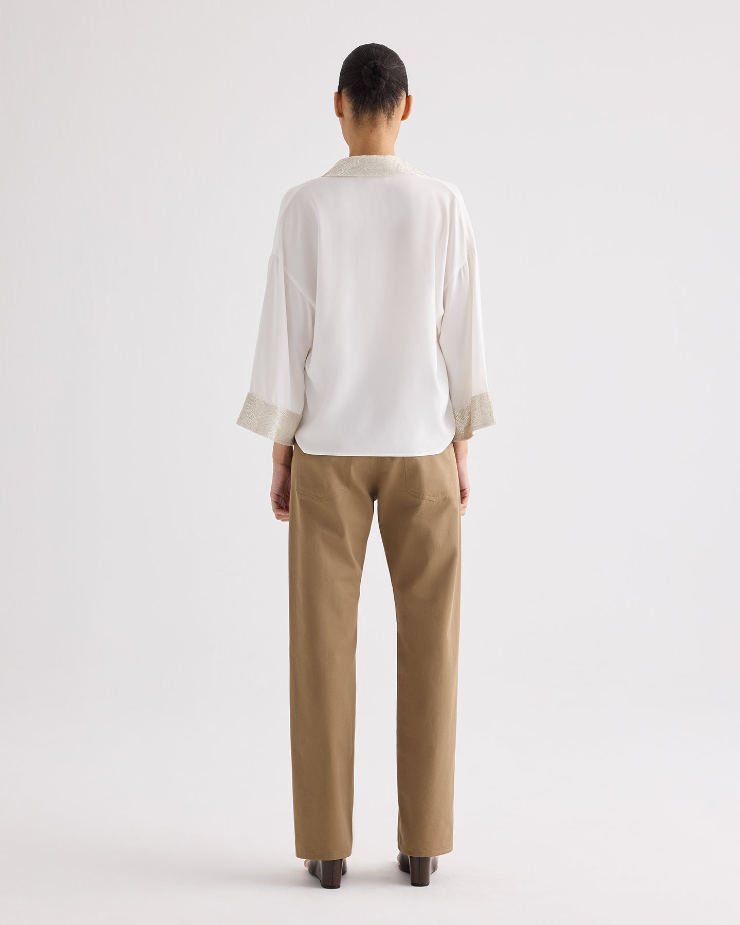 TWP Ivory C Top in Crepe Back Satin view 6