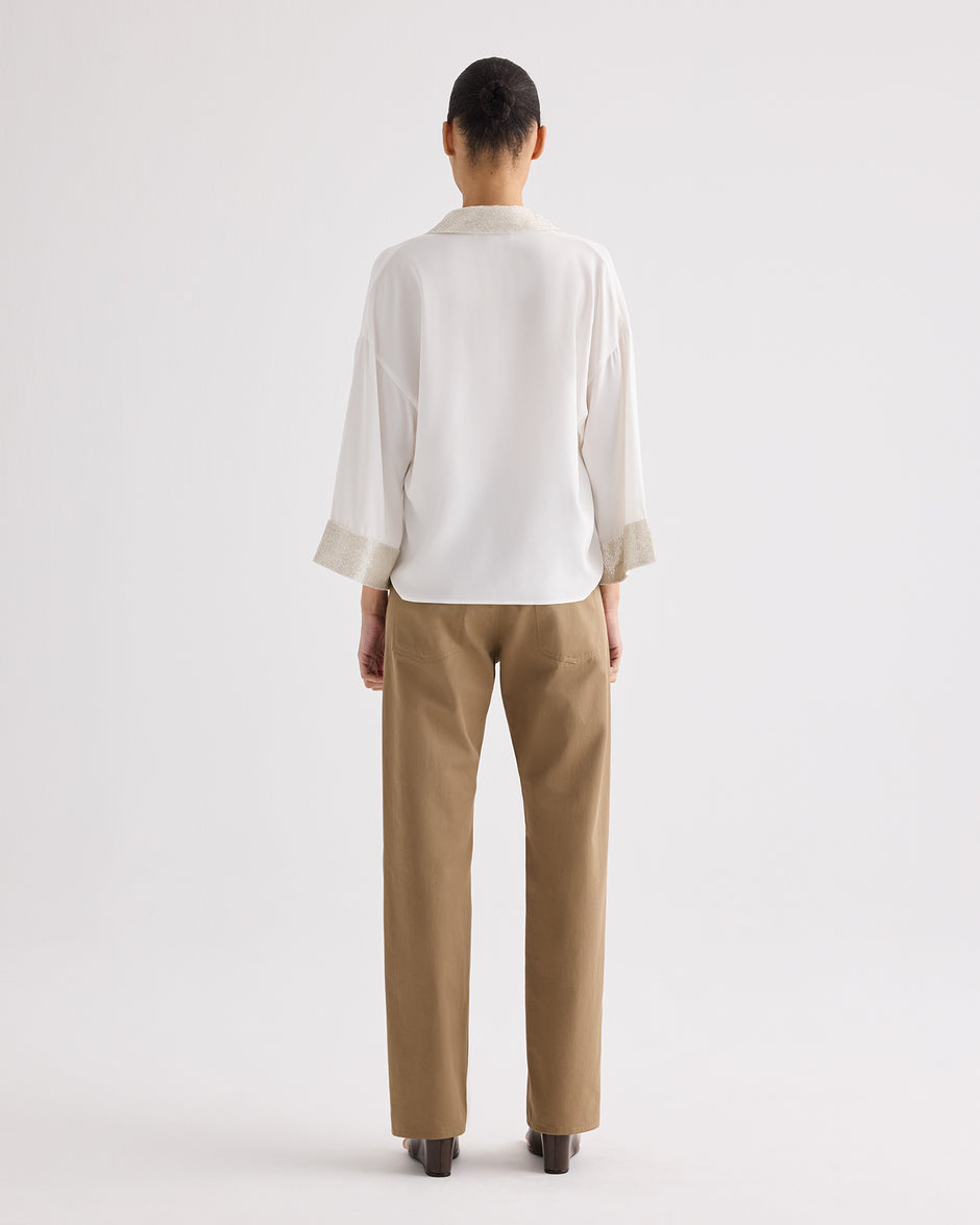 TWP British khaki Kent St Pant in Trench Chino Twill view 4