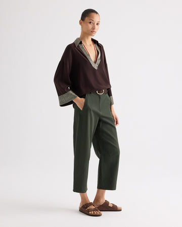 TWP Chocolate C Top in Crepe Back Satin view 3